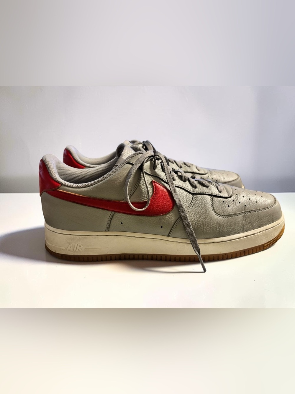 Nike Air Force 1 Low By You Gray Red Sneakers Men’s Size 15